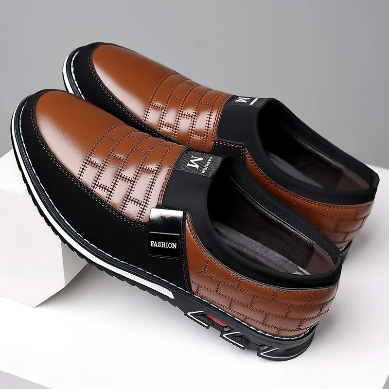 Fashion Men Leather Shoes Daily Office Loafers Lightweight Comfortable Soft Driving Walking Shoes Men Sports Shoes