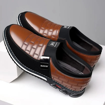 Fashion Men Leather Shoes Daily Office Loafers Lightweight Comfortable Soft Driving Walking Shoes Men Sports Shoes