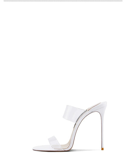Pink Summer New Fashionable Open toed Sandals High Heels Women's Fine Heels Sharp Pointed Design Sensation Cool Slippers