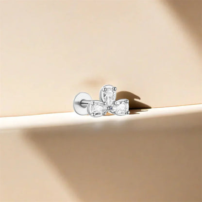 Heart Round Ball Flat Helix Piercing Earring 925 Sterling Silver Ear Studs Geometric Zircon Exquisite Trinket Studs Aretes