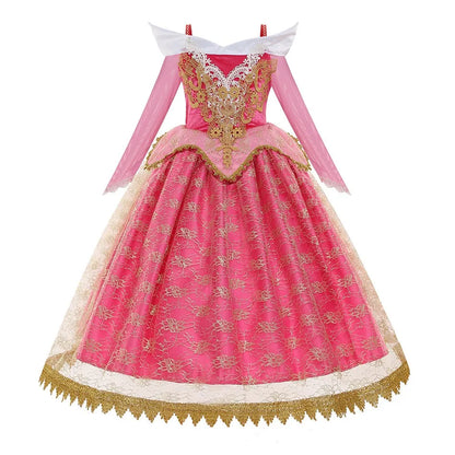 Girls Sleeping Beauty Aurora Cosplay Princess Dress Kids Rapunzel Frozen Elsa Cinderella Costume Party Clothing 2-12Years