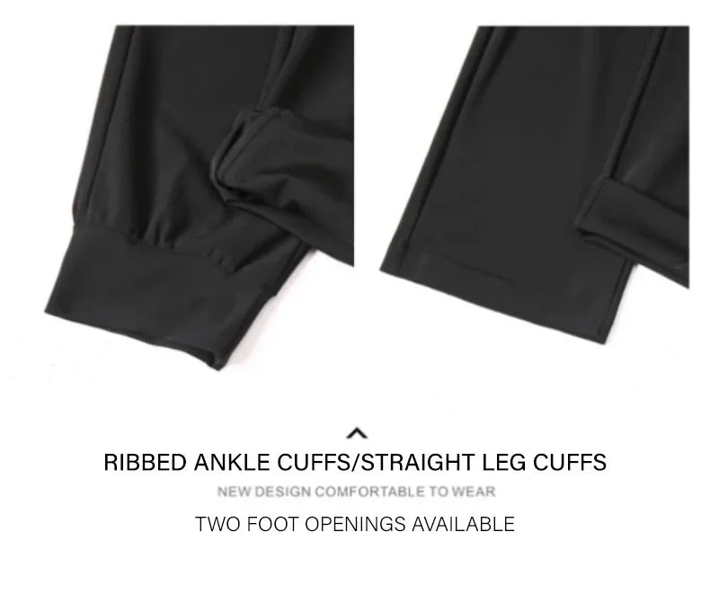 Ice Silk New Pants for Men's Summer Thin Style Sports Quick Dried Straight Leg Draping Wide Leg Pants Casual Long Pants for Men