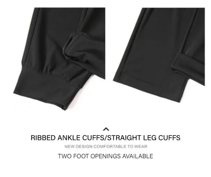 Ice Silk New Pants for Men's Summer Thin Style Sports Quick Dried Straight Leg Draping Wide Leg Pants Casual Long Pants for Men