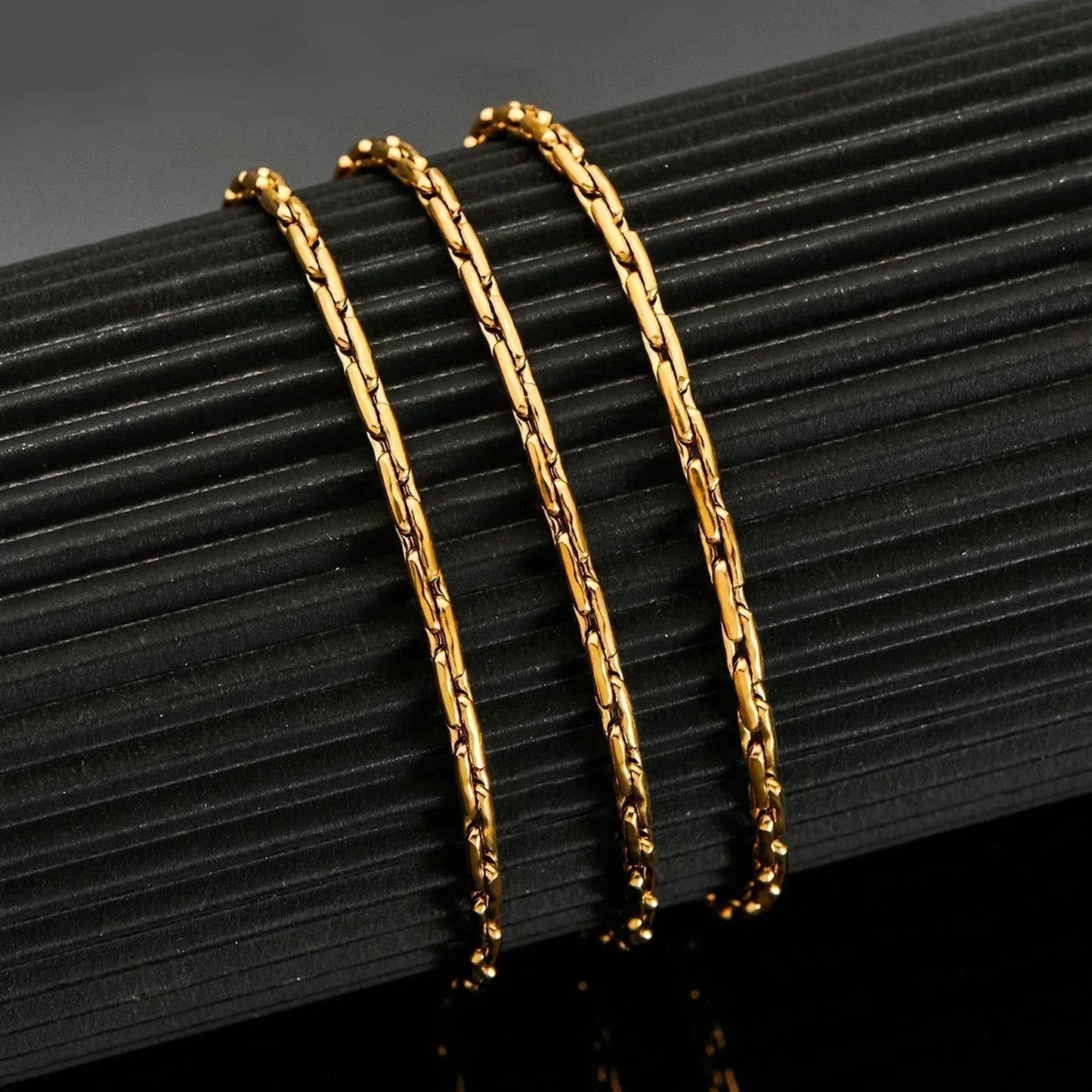 Noble Stainless Steel Gold Color Link Chain Waterproof Choker Necklace High Quality Jewery