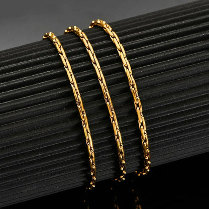 Noble Stainless Steel Gold Color Link Chain Waterproof Choker Necklace High Quality Jewery