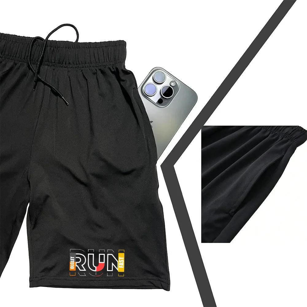 Men's 2 Piece Running Set Quick Dry Sport Shorts with Compression Tights for Gym Fitness Jogging Basketball