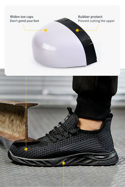 Men's safety shoes, breathable work sports shoes, puncture and smash resistant work boots, safety protective shoesTactical Boots