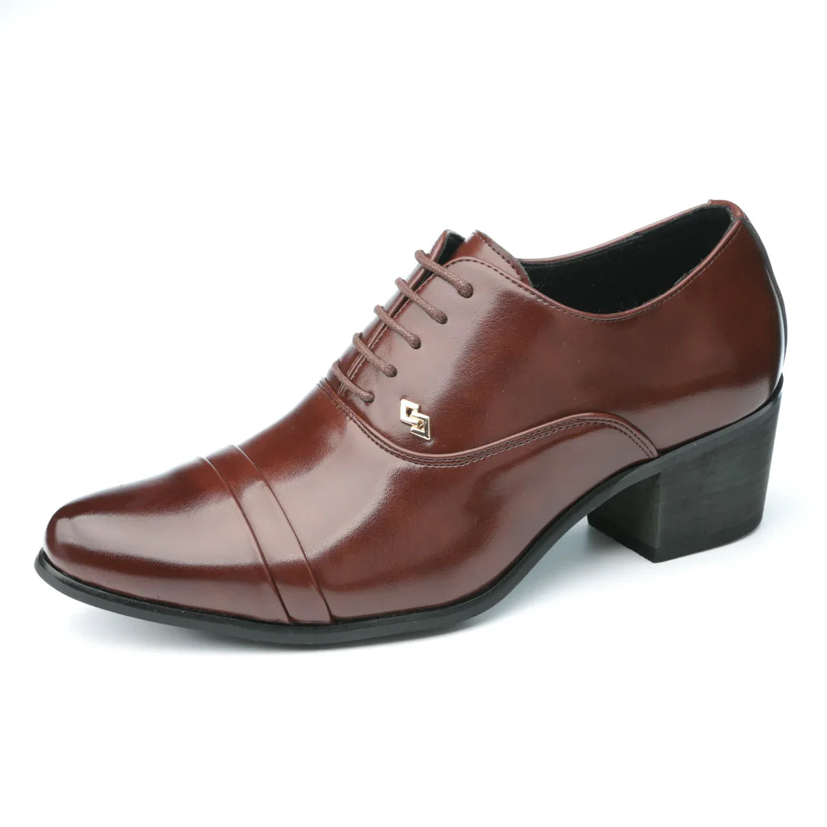 Premium leather men shoes slip on loafers European brand business casual wedding party plaid design height increasing
