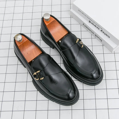 Men's Leather Loafers Slip On Office Casual Business Leather Shoes For Men Wedding Oxford Shoes Male Party Formal Derby Shoe Man