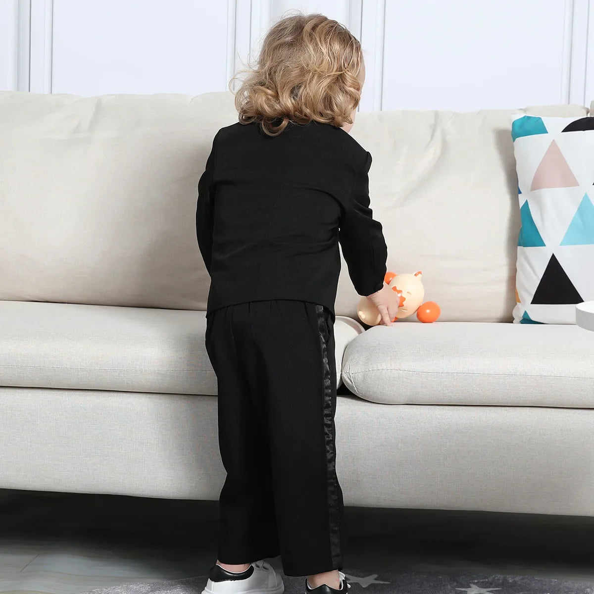 Baby Boy Suit Set Wedding Infant Formal Outfit Toddler Ring Bearer Tuxedo Children Birthday Ceremony Performance Costume 4PCS