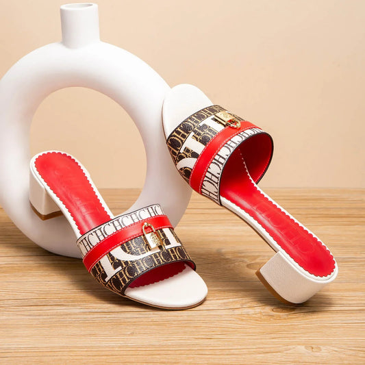 Woman's Heels Sandals Low Block Chunky Slide Sandals Slip on Comfortable Casual Pumps Shoes 5cm