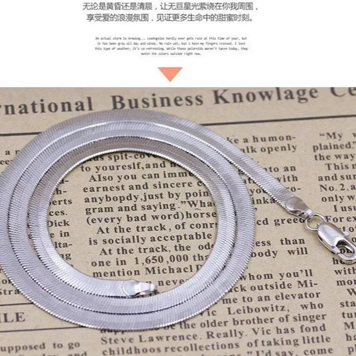 New 925 Sterling Silver fine 4MM Blade Chain Necklace for Women MEN Luxury wedding party Jewelry Best friend Holiday gifts