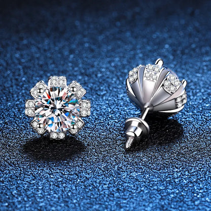 New In D Color 1CT Moissanite Screw Earrings For Women Girls Party Fine Jewelry S925 Sterling Silver Diamond Stud Earring
