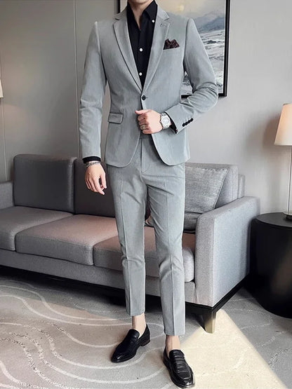 Terno Masculino Casual de Escritório Noivo Casamento Blazer Calça Social