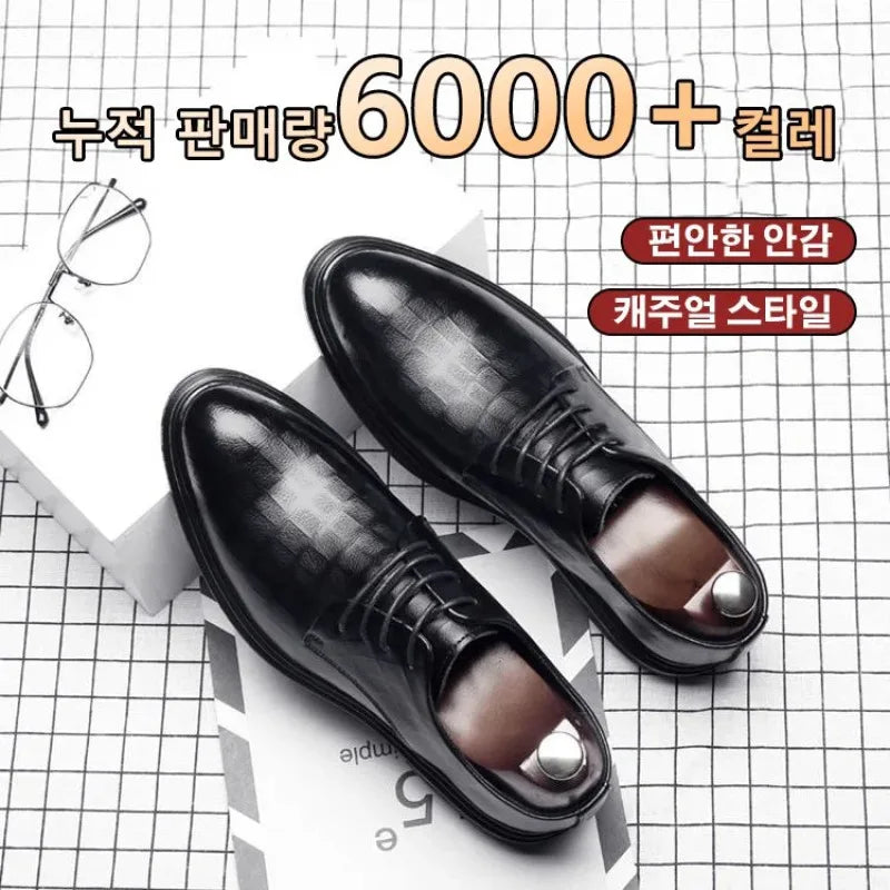 Novos Sapatos Masculinos de Negócios Primavera Outono Sapatos Masculinos de Couro Formais Tênis Masculinos Casuais da Moda Social Elegante Tendência Solado Reto