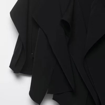 Irregular Hem Skirt Women's New Style Asymmetric mid Waist Skirt Simple Mysterious Personaliti Slimming Style