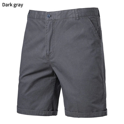 8 Colors Mens Cotton Casual Shorts Summer Business Casual Knee Pants Classic Khaki American Style Streetwear Golf Shorts Beige