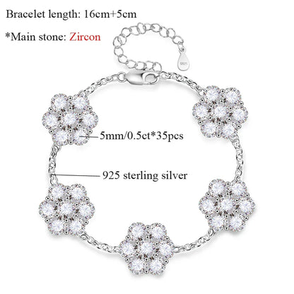 5MM Total 17.5 Carat D Color Full Moissanite Bracelets 100% 925 Sterling Silver Sparkling Wedding Hand Chain Fine Jewelry
