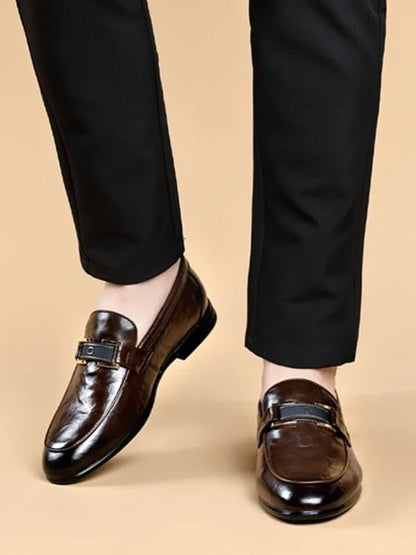 British Style Business Men's Formal Shoes Brown Slip-on Cheap Liquidation Elegant and Classic Leather Casual 39 Social Shoe Male