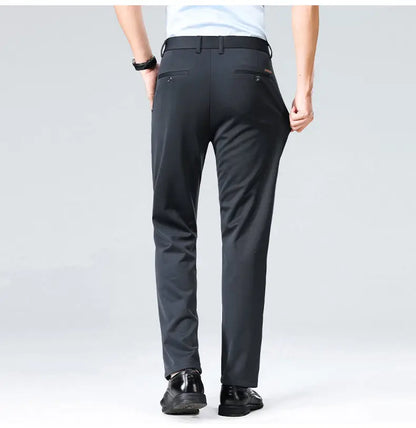 Men's Stretch Suit Pants Business Casual Dress Pants Wrinkle Resistant 4-Way Stretch Golf Casual Pants Spring Summer Blue Black