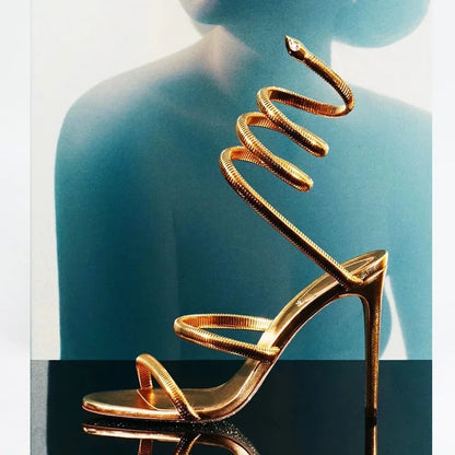 Sexy Crystal Ankle Strap Heels Sandals Women Summer Street Style Open Toe Thin High Heels Party Banquet Prom Luxury Shoe
