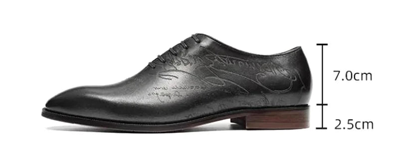 First-layer Cowhide One-piece Leather Oxford Shoes With Laser Engraving Men's Business Formal Shoes Oxfords Social Shoes Man