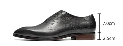 First-layer Cowhide One-piece Leather Oxford Shoes With Laser Engraving Men's Business Formal Shoes Oxfords Social Shoes Man