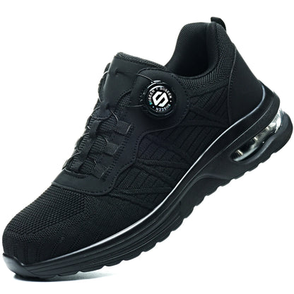 New Men's Rotary Buckle Safety Shoes Anti-Impact Anti-Piercing Lightweight Work Boots Fashion Sporty Design for Outdoor Pro