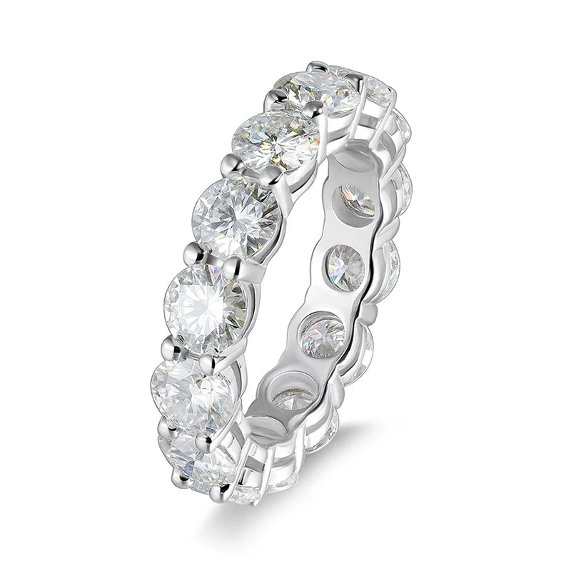 D VVS1 Moissanite Ring GRA Certified 5mm Lab Diamond s925 Sterling Silver 18k White Gold Engagement Rings for Women Man