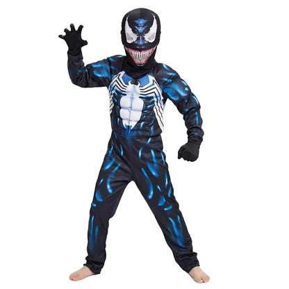 New Boys Girls Superhero Costume Movie Characters Cosplay Jumpsuit with Halloween Mask Party Cosplay Outfit for Holiday Dress Up