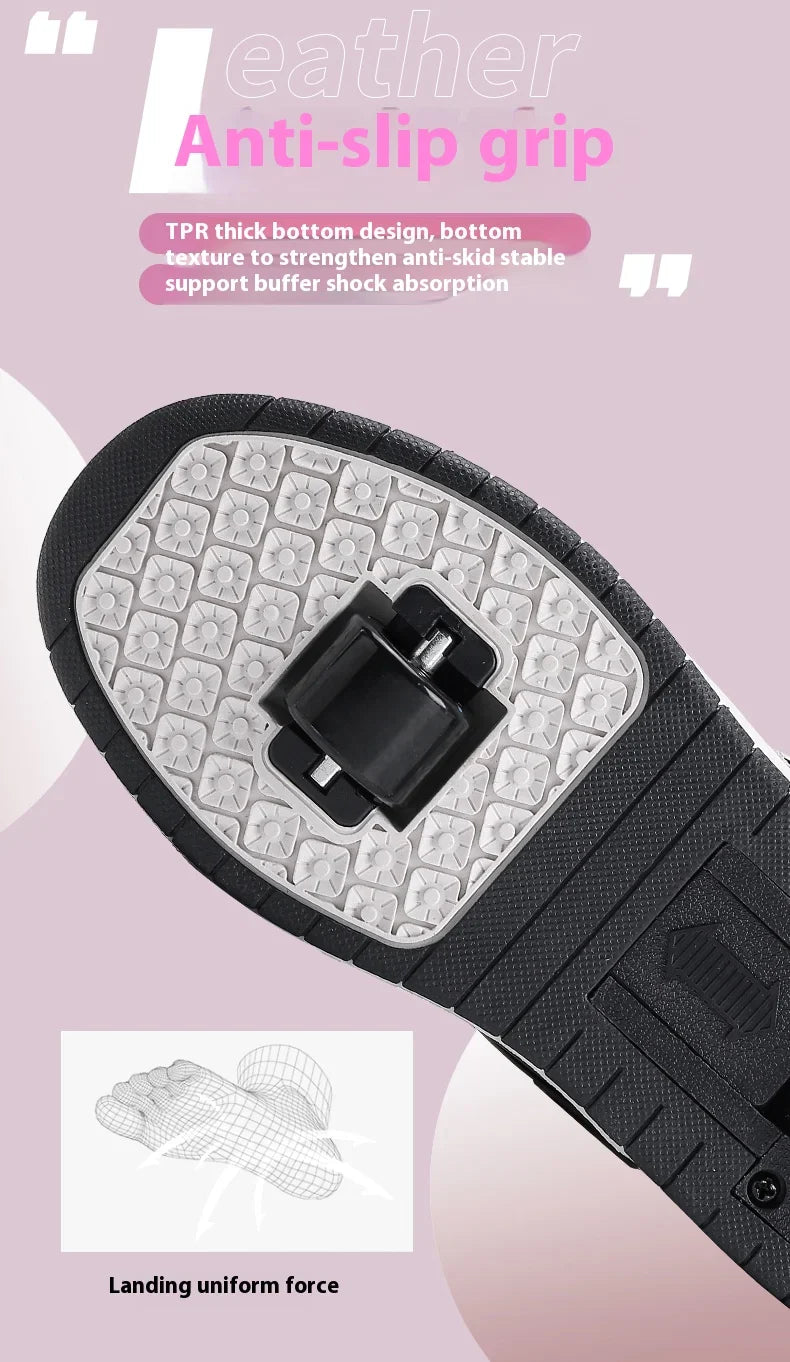 Lace-up breathable walking shoes Girls 2024 new two-wheeled retractable sports roller skates for female students outdoors