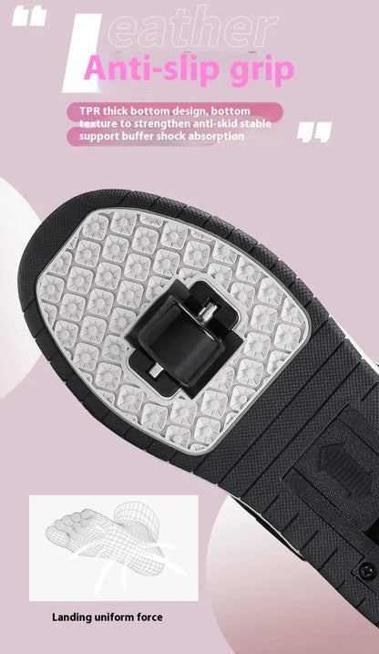 Lace-up breathable walking shoes Girls 2024 new two-wheeled retractable sports roller skates for female students outdoors