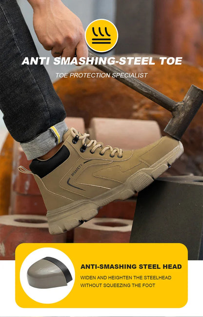 Safety Protective Boots Work Safety Shoes Men Winter Safety Boots Anti-puncture Work Shoes Steel Toe Work Boots Indestructible