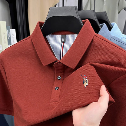 High end brand 100% cotton short sleeve polo shirt luxury pony embroidery men's summer comfort fashion designer new Paul T-shirt