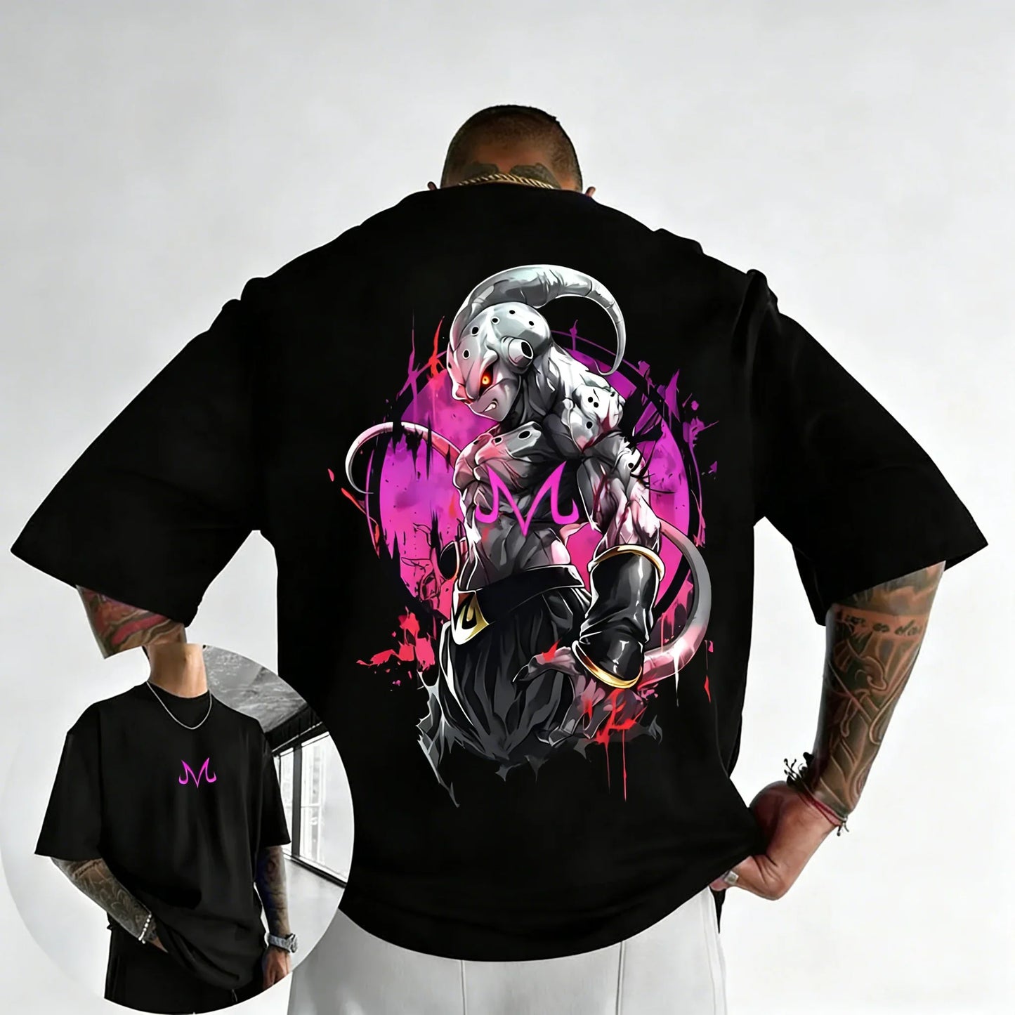 T-shirt Summer New Majin Buu Printed Men's and Women's Trendy Versatile Loose Casual Short Sleeve Top