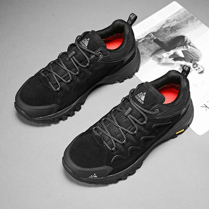 Sapatos Masculinos de Couro HIKEUP para Homens Tênis Casuais Moda Impermeável Inverno Luxo Grife Botas de Trabalho Masculinas Tênis Antiderrapantes