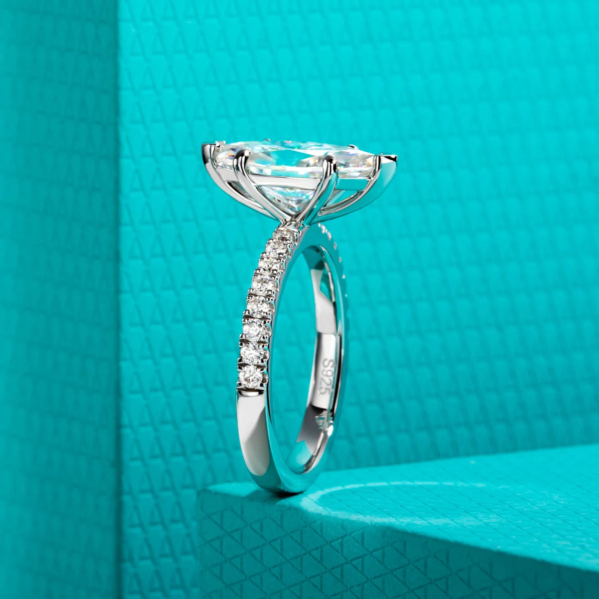 3ct D Color Marquise Cut Moissanite Ring 925 Sterling Silver Engagement Wedding Ring for Women Birthday Jewelry Gift