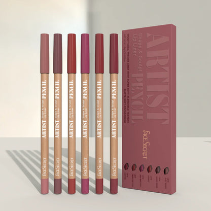 6pcs Set Nude Lip Liner Set,Long-Lasting Waterproof Velvet Matte Lip Pencil, Lip Makeup Berry, Brown, Pink