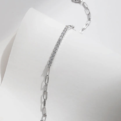 Sparkling D Color Moissanite Bracelet 925 Sterling Silver Lock Stackable Trendy Bracelets For Women Jewelry With Gift Box