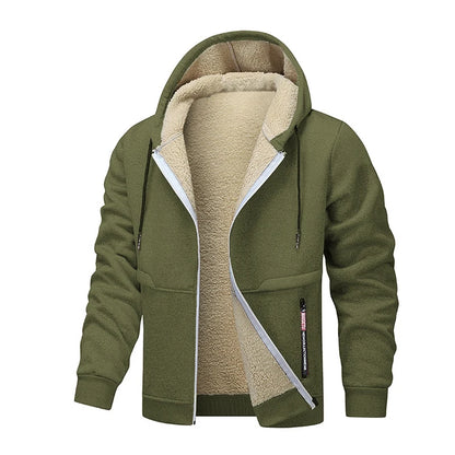 Animal Game Mens Casual Hooded for Men Fleece Sweatshirt Thick Sherpa Lined Hoodies Zipper Jacket Thick Heavyweight Sweatshirts