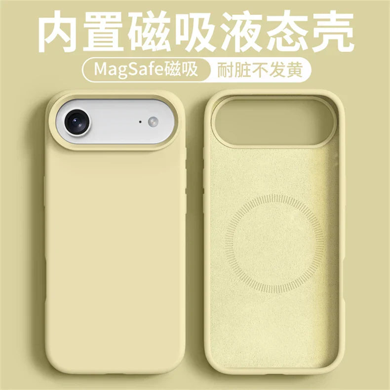 Magnetic Case For iPhone 17 Pro Max 17 Ari MagSafe Liquid Silicone Comfortable Feel Built in Flocking Protect Cover