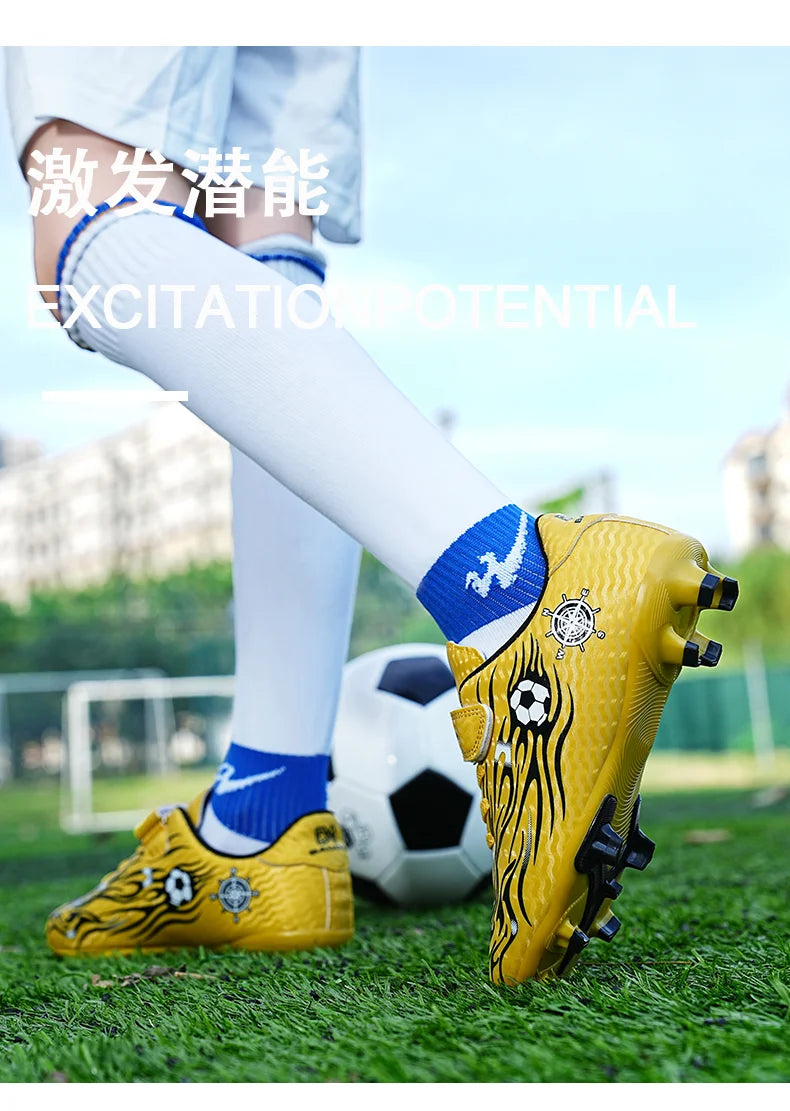 Children Soccer Shoes Kids Football Boots Cleats Boys Lightweight Training Boots Youth Outdoor Futsal Shoes Non-slip Sneakers