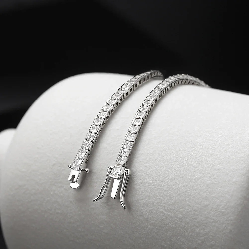 Shiny Tennis Bracelet 925 Sterling Silver 1.5/2/3mm Clear Cubic Zirconia for Women Luxury Chain Bracelet Jewelry SB143
