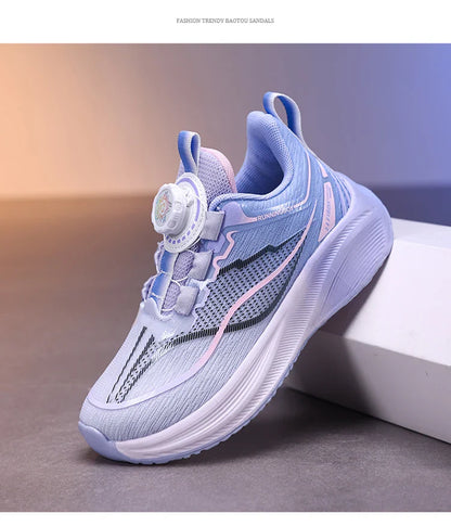 Outdoor Lace-up Boys Girls Knit Jogging Shoes Gym Sneakers Children‘s Basketball Shoes Non-slip Breathable Sports Training Shoes