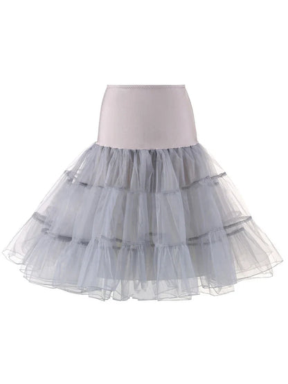 Pleated Vintage Voile Underskirt Ballet Tutu Skirts for Women 50s Retro Skirt Wedding Elegant Party Petticoat