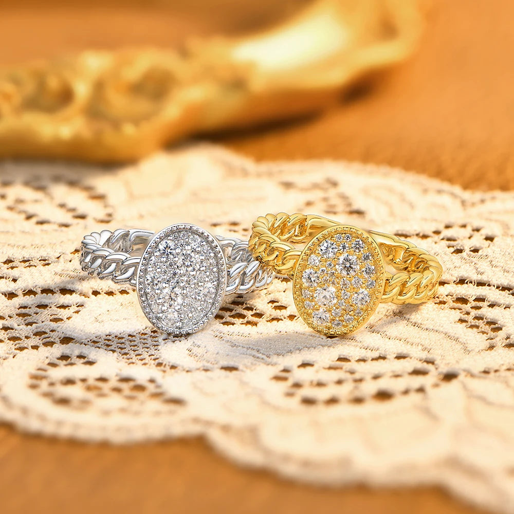New Original Full Moissanite Rings for Women s925 Sterling Silver Ring  Fried Dough Twists Light Luxury Wedding Jewelry
