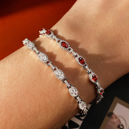 3x5mm Oval Cut Full Moissanite Tennis Bracelet Can Pass Diamond Test for Women S925 Silver luxury Sparkling Fine Jewelry