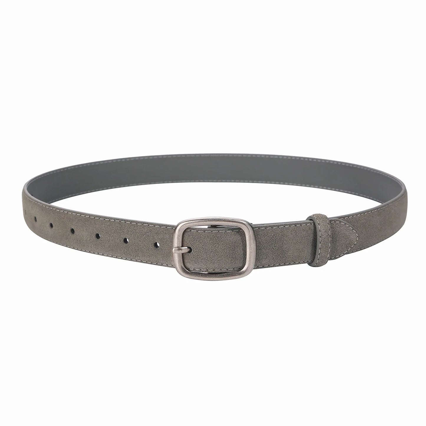 Fashion Suede Cowhide Women‘s Belts Genuine Leather 2.8cm Wide Belt Metal Buckle Women Belt Matched Dress Jeans Skinny Girdle