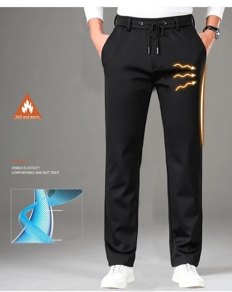 Men's Stretch Casual Pants Autumn Elastic Waist Straight Jogger Sweatpants Korean Business Classic Brand Trousers Male Clothing