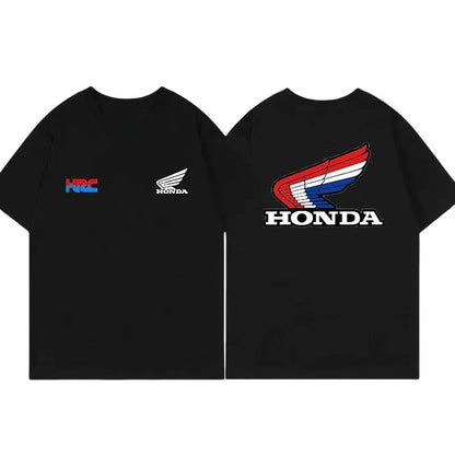 2025 Motorcycle T-shirt Men's Summer 100% Cotton Short Sleeve Never Give Up Print Loose Casual Cycling T-shirt